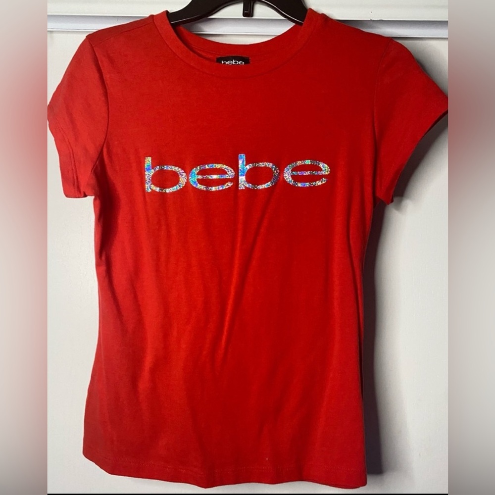Bebe Red Short Sleeve Tee